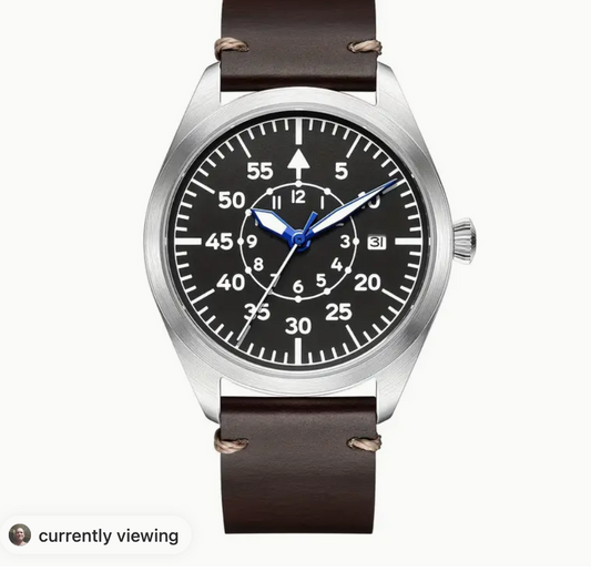 Steel Pilot Automatic Wristwatch Swiss design