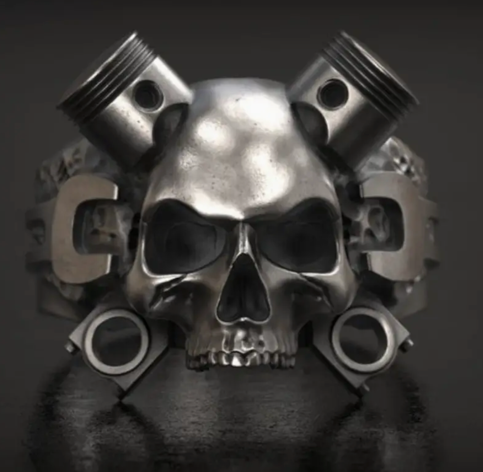 Mechanic's skull ring