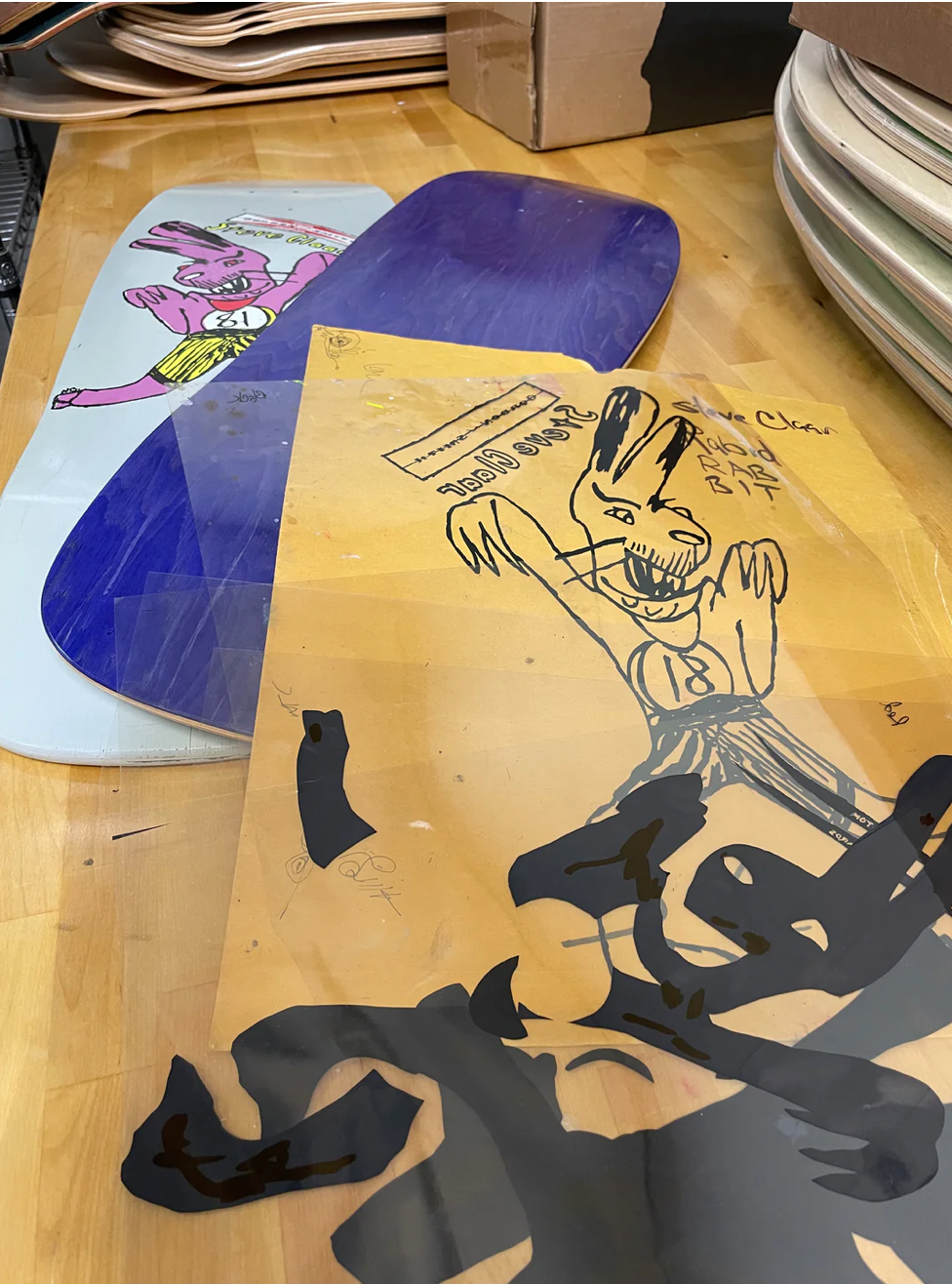 Steve Claar “Rabbid Rabbit” C 90 Concave - Blue Reissue Skateboard Deck
