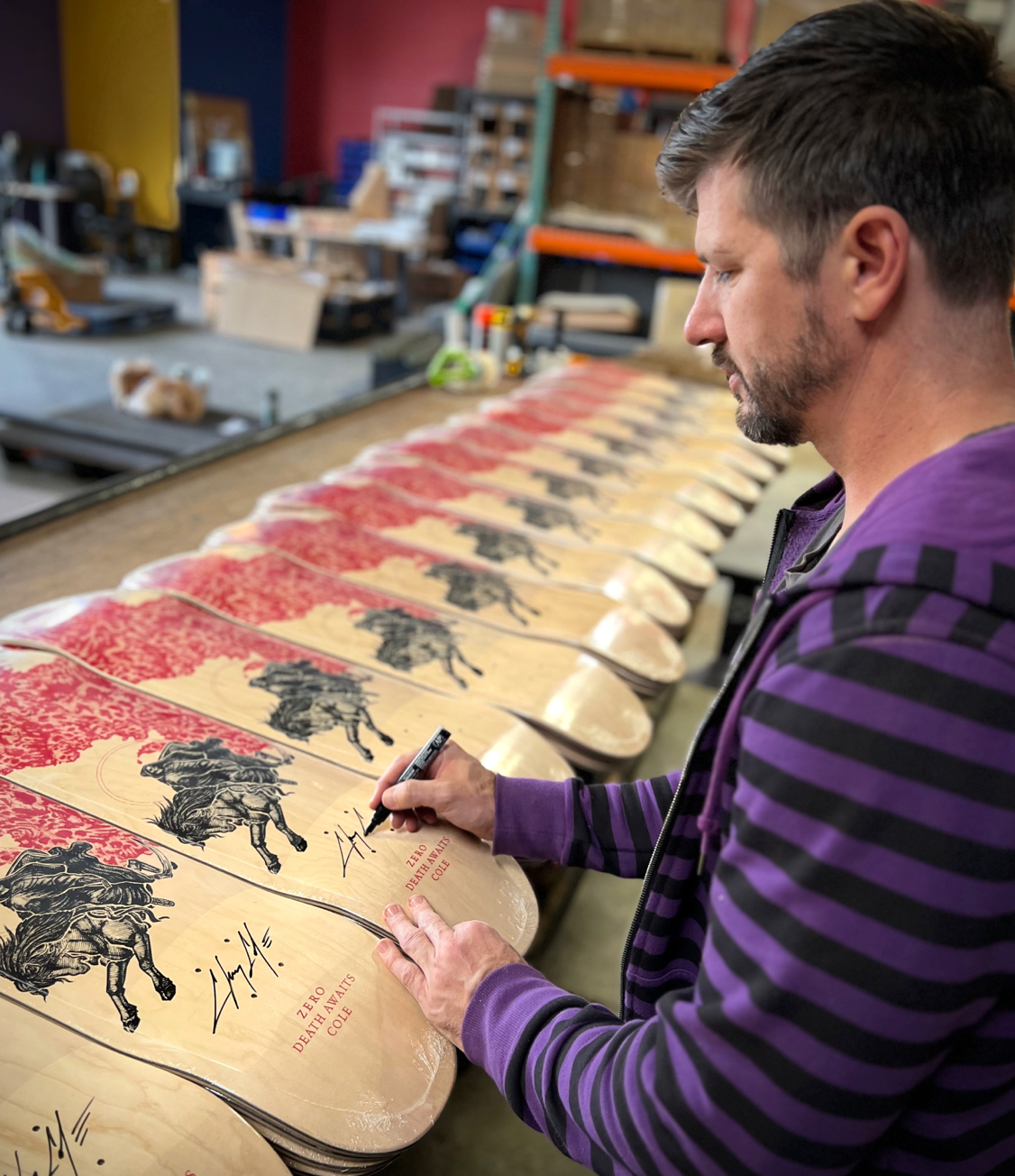 Zero Chris Cole Signed Death Awaits Limited (1) of 100 Skateboard Decks