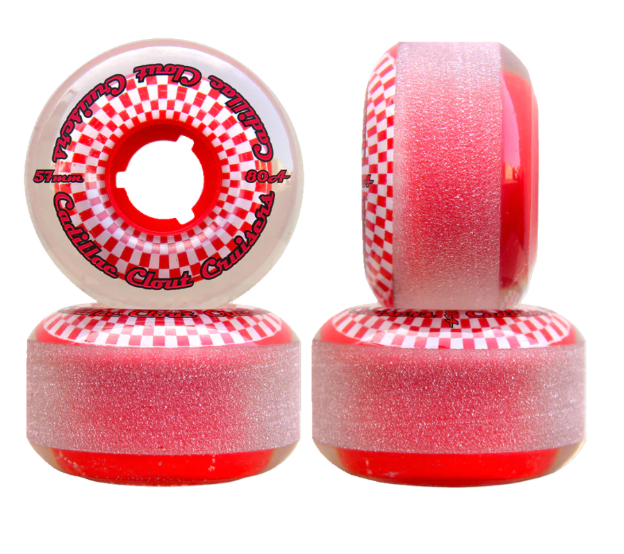 Cadillac CLOUT 57MM/80A SMOKE/RED cruiser wheels