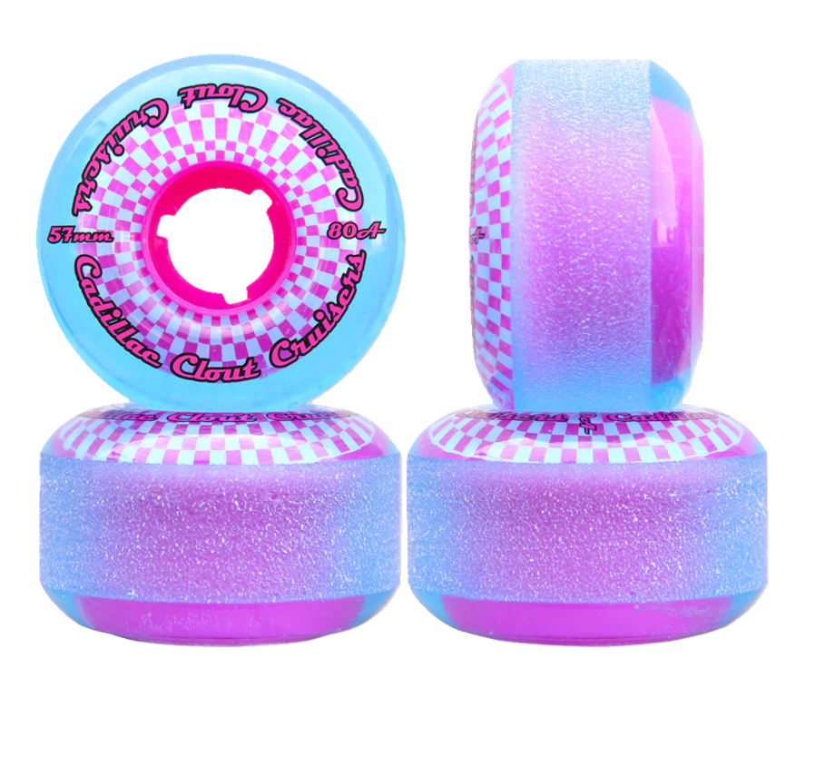 Cadillac CLOUT 57MM/80A BLUE/PINK cruiser wheels