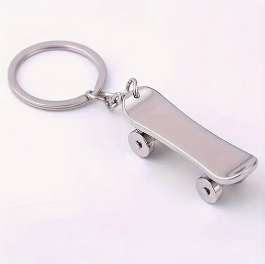 Skateboard Metal Keychain 2"