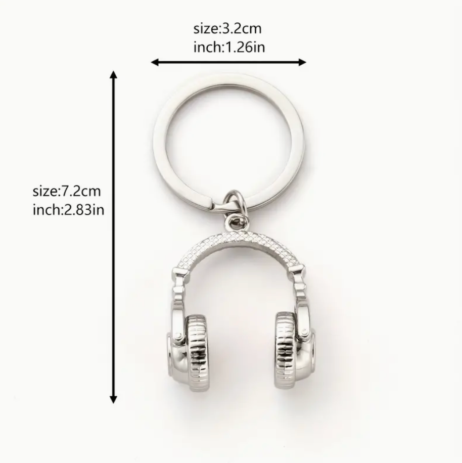 Headphone  Metal Keychain 2"