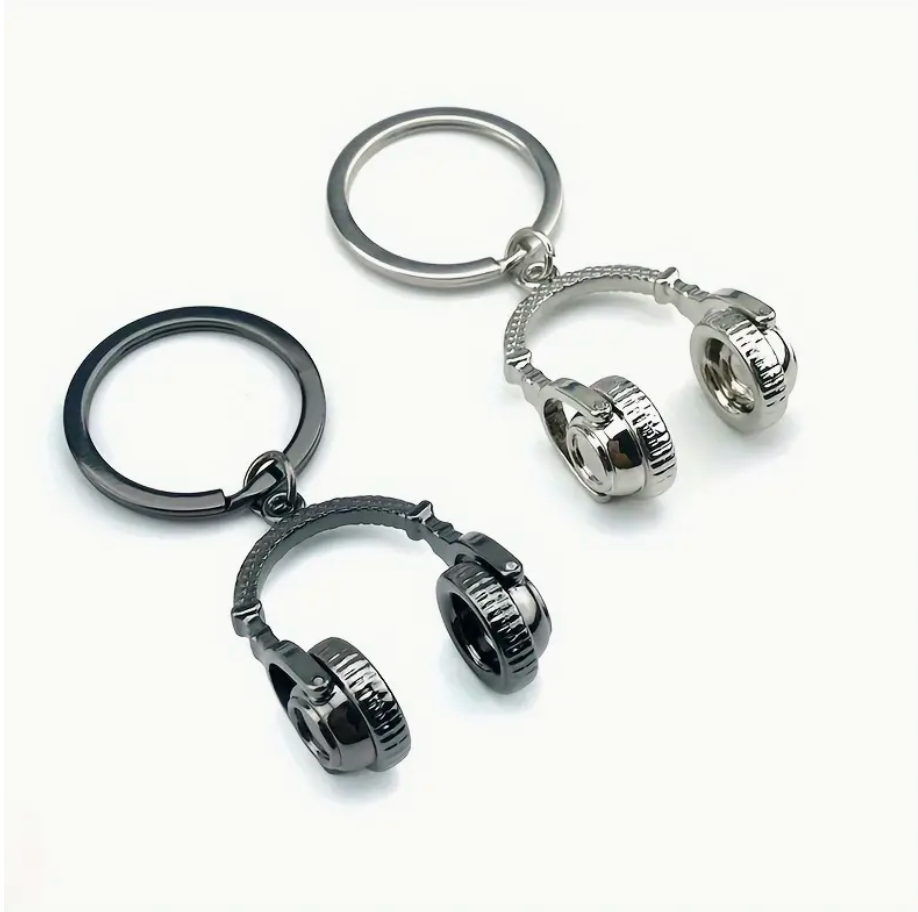 Headphone Metal Keychain 2"