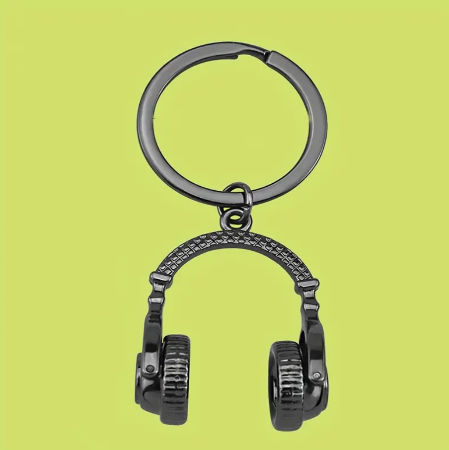 Headphone Metal Keychain 2"