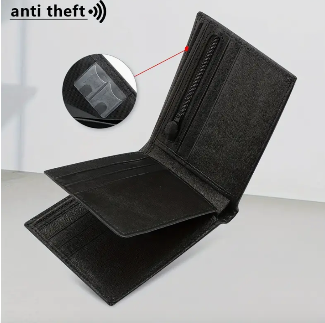 Black Skull Embossed Anti-Theft RFID Leather Wallet