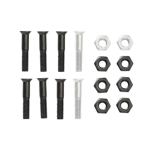 Skateboard Nuts & Bolts PHILLIPS Hardware Black/Silver Set