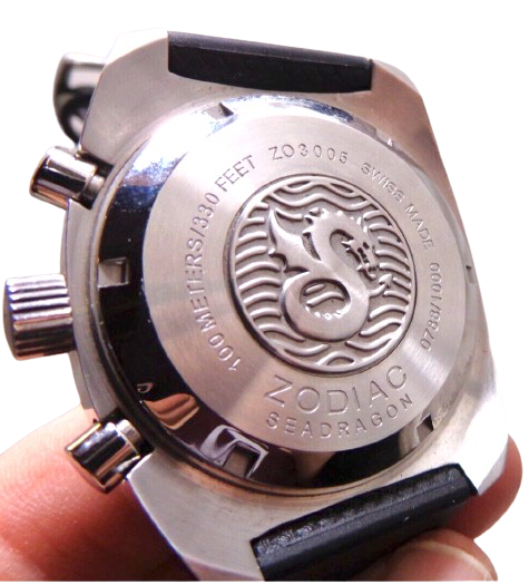 ZODIAC SEA DRAGON 1882 QUARTZ 100 METER/330FEET # Z03005 Wristwatch