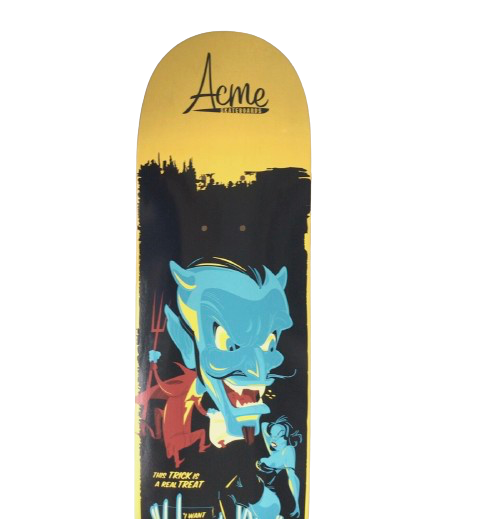 Vintage ACME Signed by Brandon Ragnar Johnson "Little Cartoons" Skateboard Deck