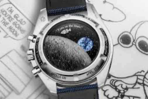 Luxury SpeedMaster Spoopy Quartz Movement SS White/Blue Nylon Strap Watch