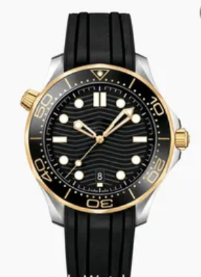 Premium Seamaster Automatic  Movement SS/Black/Gold Rubber Strap AAA Watch