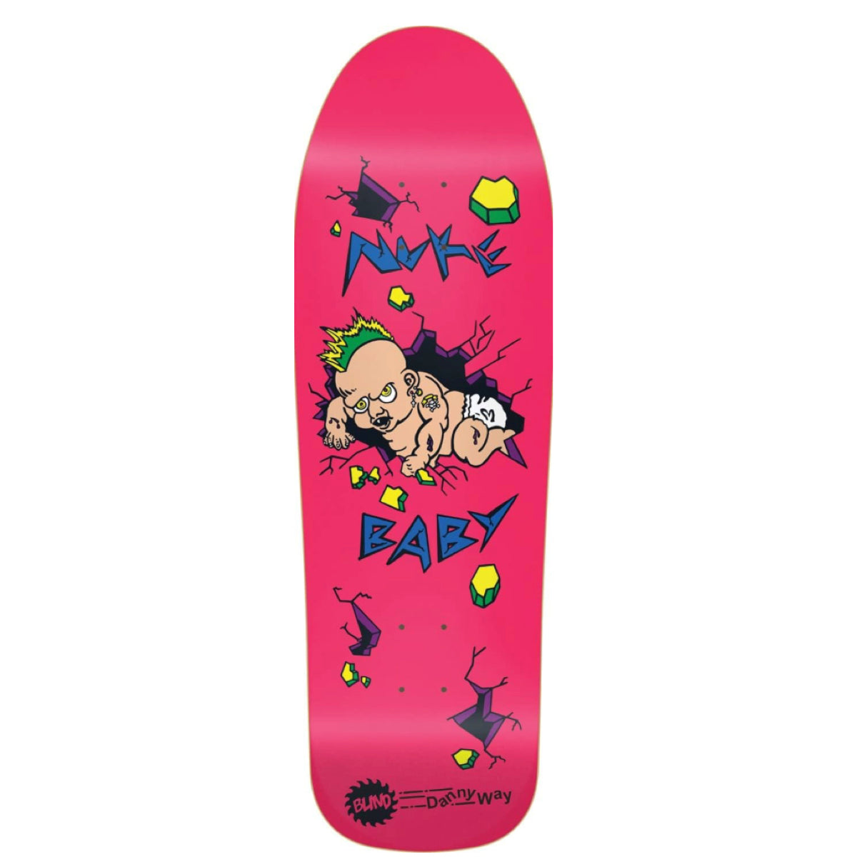 Blind Danny Way Nuke Baby Pink Skateboard Deck - 9.7" x 31.7"