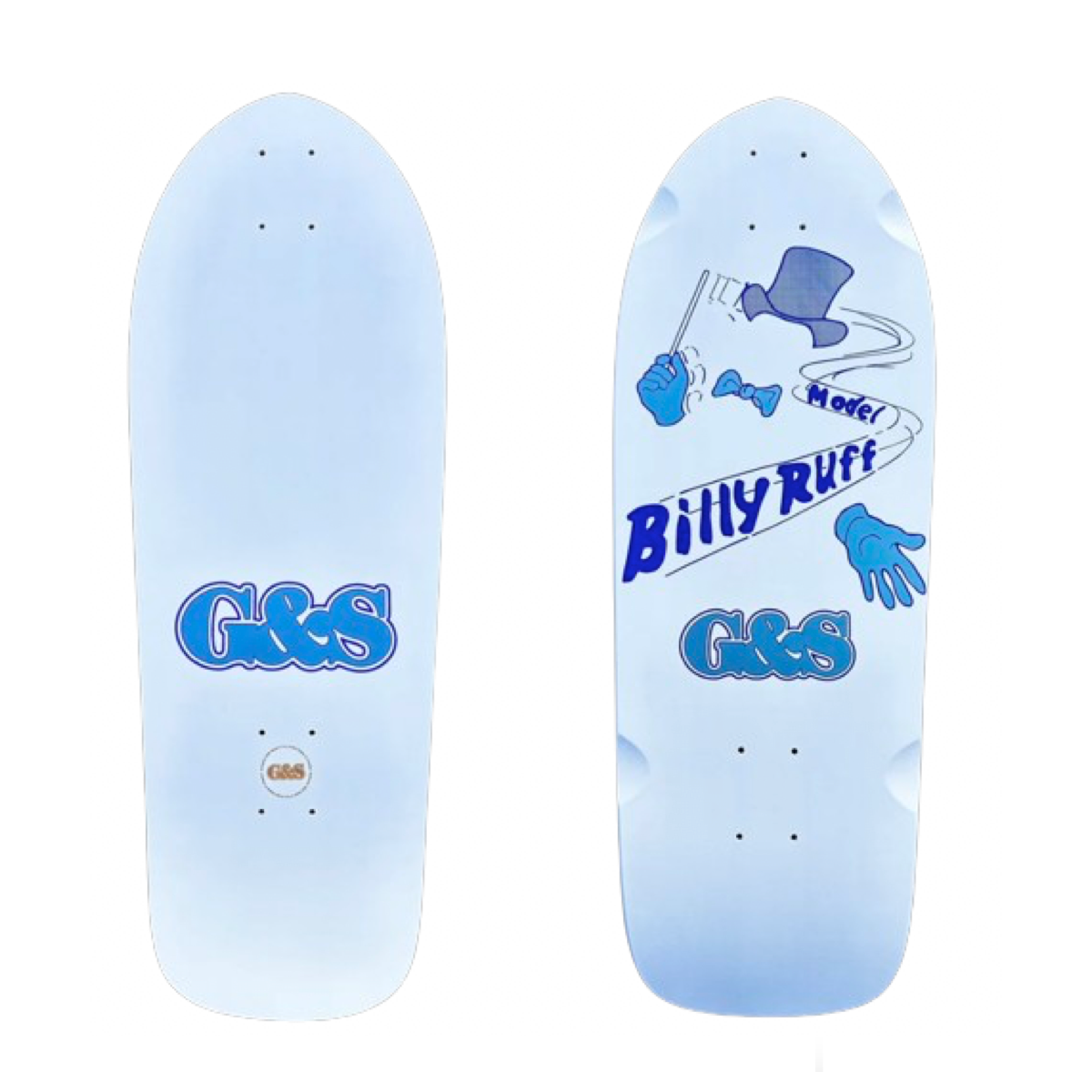 G&S Billy Ruff "Invisible Magician" - White Reissue Skateboard Deck