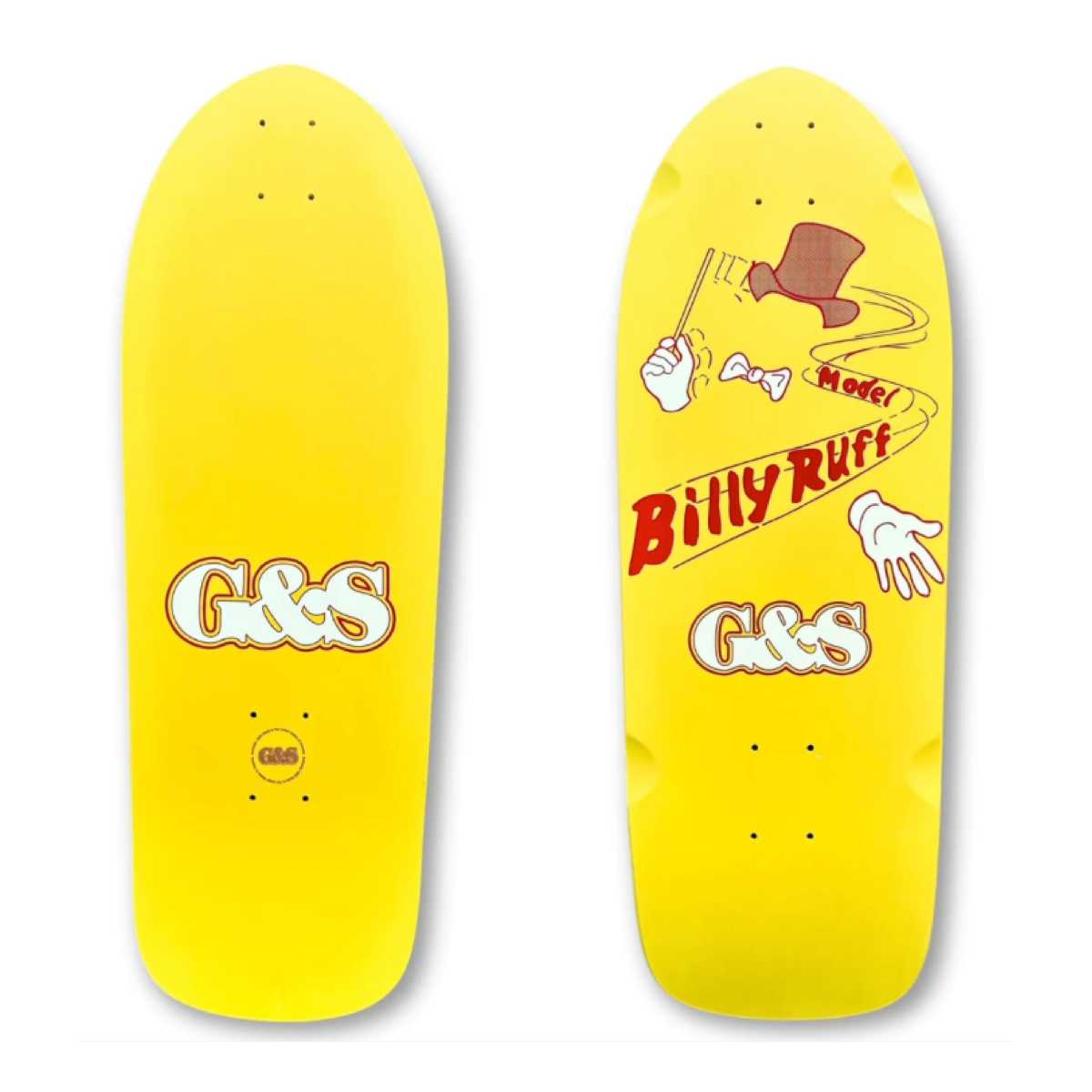 G&S Billy Ruff "Invisible Magician" - Yellow - Glow in the Dark Reissue Skateboard Deck
