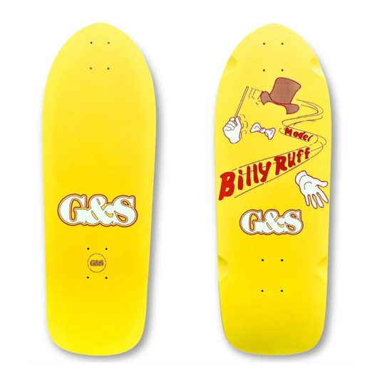 G&S Billy Ruff "Invisible Magician"  - Yellow - Glow in the Dark Reissue Skateboard Deck