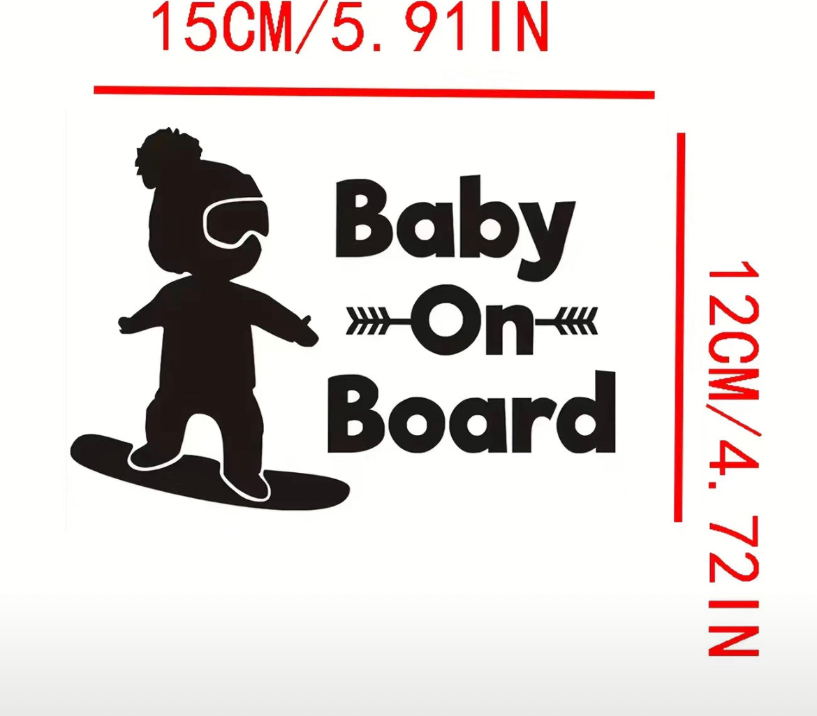 Baby on Board Die Cut Sticker Black