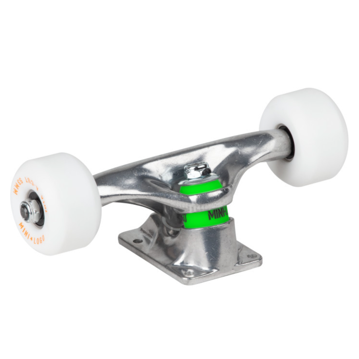 Mini Logo Raw Trucks + ML Bearings + White Wheels ALL (Set of 2)