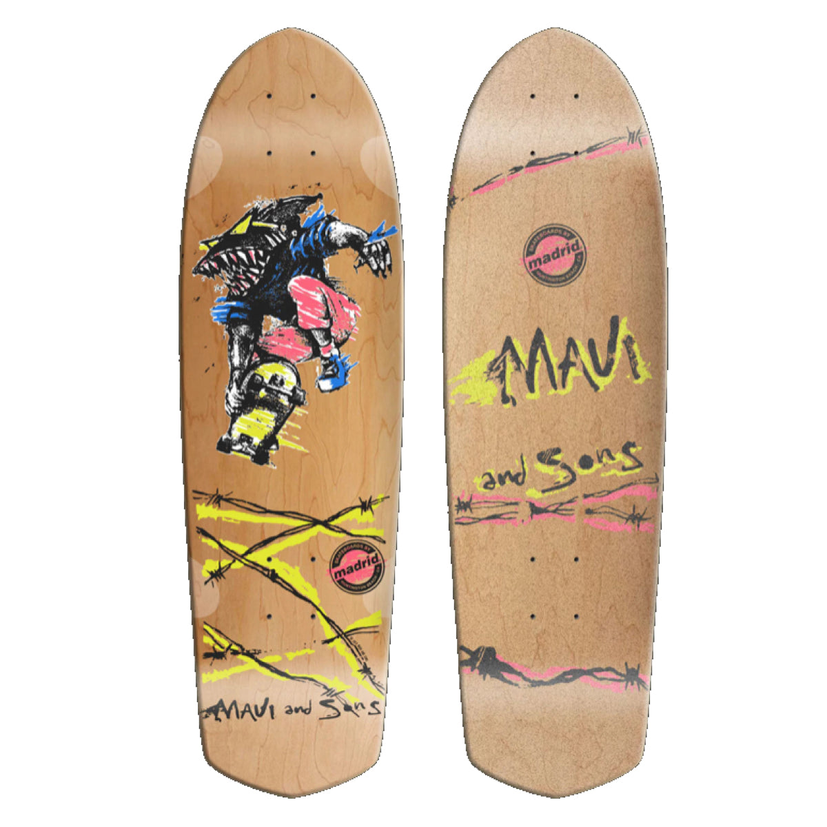 Madrid x Maui & Sons Shark Man Skateboard Deck