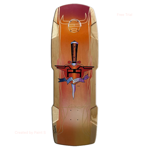 SMA Santa Monica Airlines hand painted SKIP ENGBLOM CUSTOM Skateboard Deck