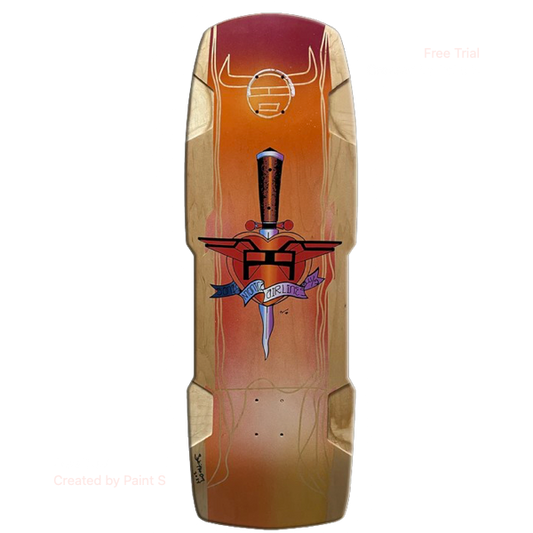 SMA Santa Monica Airlines hand painted SKIP ENGBLOM CUSTOM Skateboard Deck