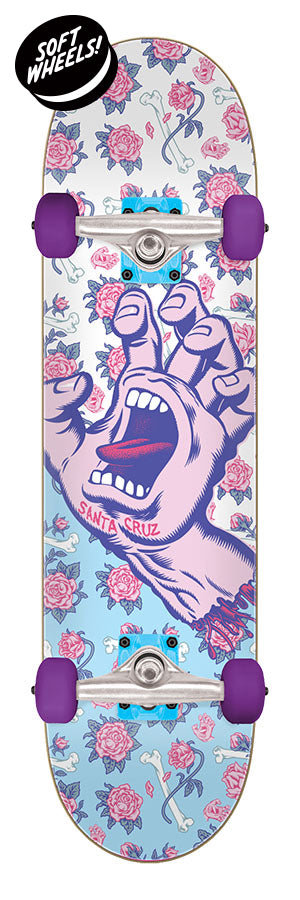 Santa Cruz 7.75in x 30.00in Floral Decay Hand Mini Skateboard Complete