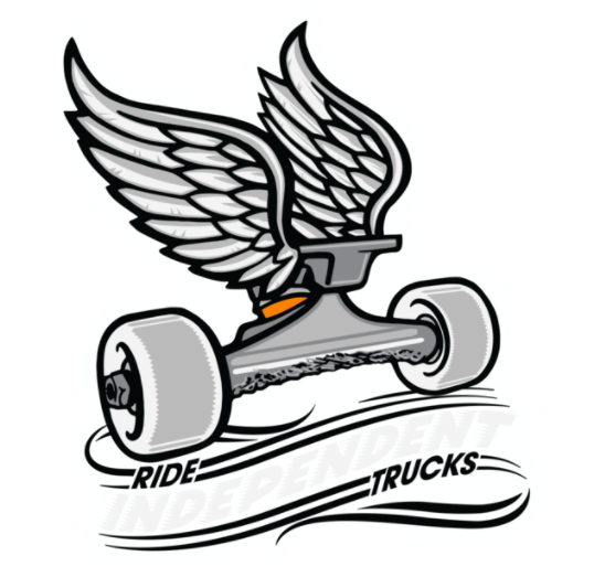 Independent Take Flight Clear Mylar Sticker Grey Orange