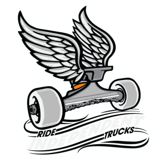 Independent Take Flight Clear Mylar Sticker Grey Orange