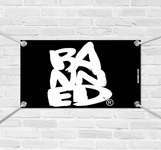 BANNED Stacker Medium Banner 20"x35"