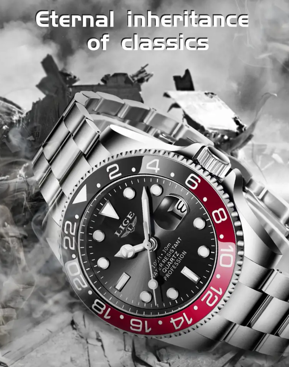 Like Diver Style Gold-Silver Diver Watch