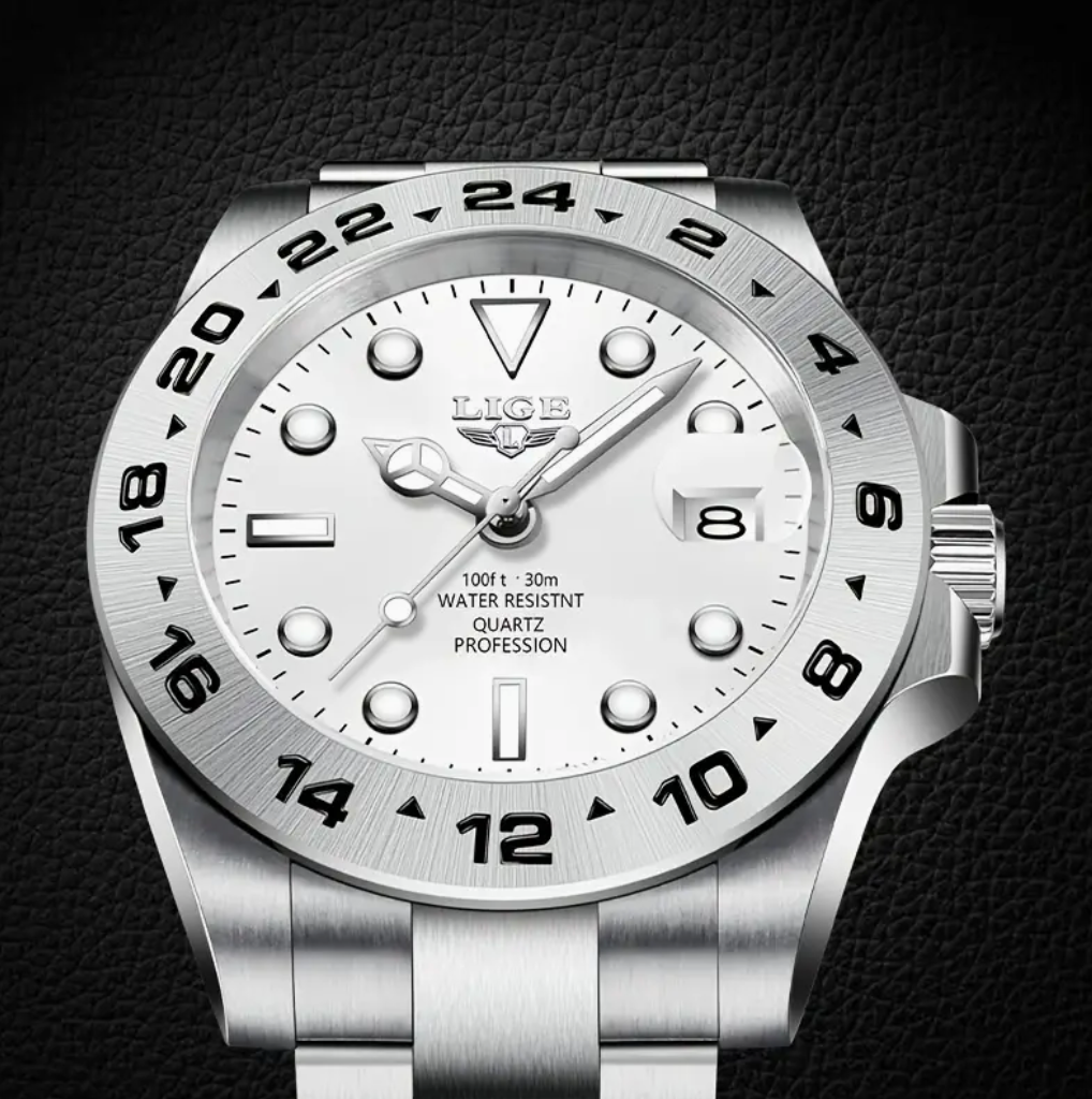 LIGE Stainless Steel Diver Watch
