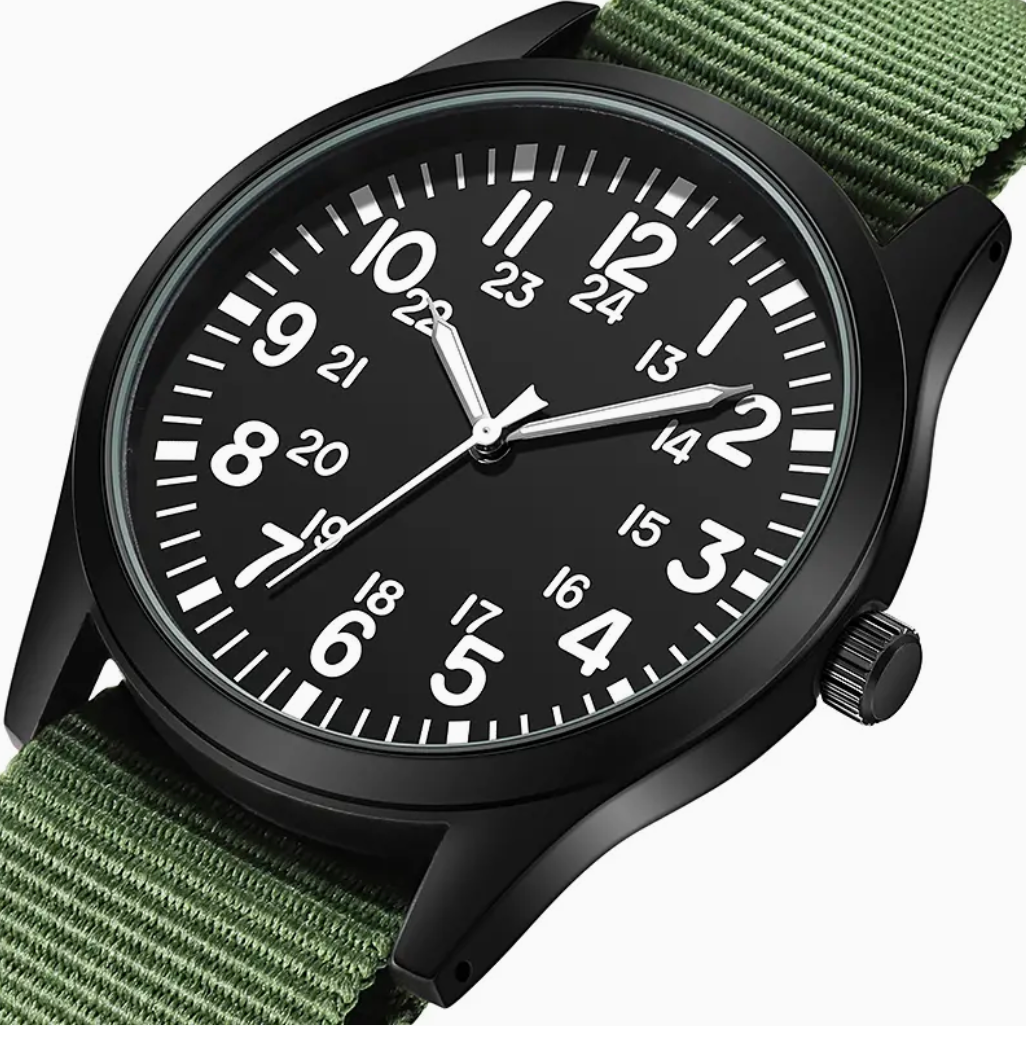Pin Time Field Watch Green/Black Watch