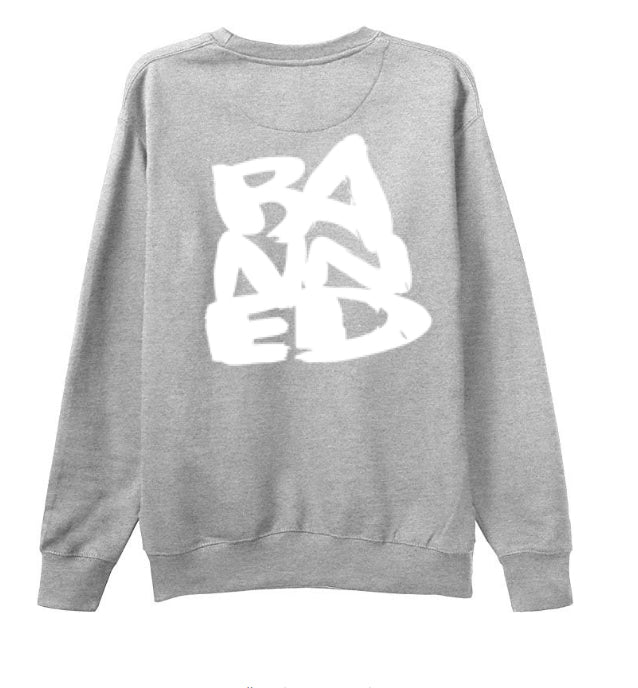 Banned High Desert Tweaker White Stacked Crewneck Sweatshirt