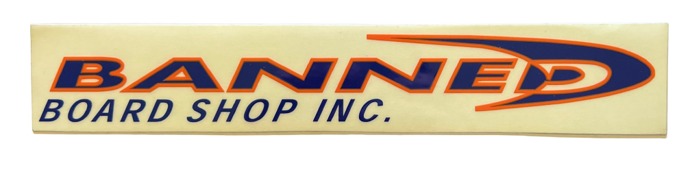 BANNED Arrow Orange Navy Sticker