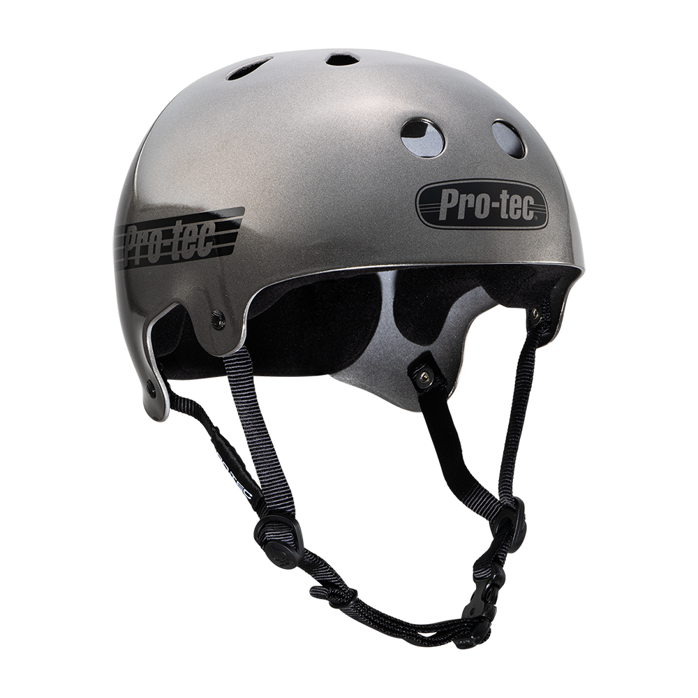 PRO-TEC OLD SCHOOL SKATE HELMET- METALLIC GUN METAL