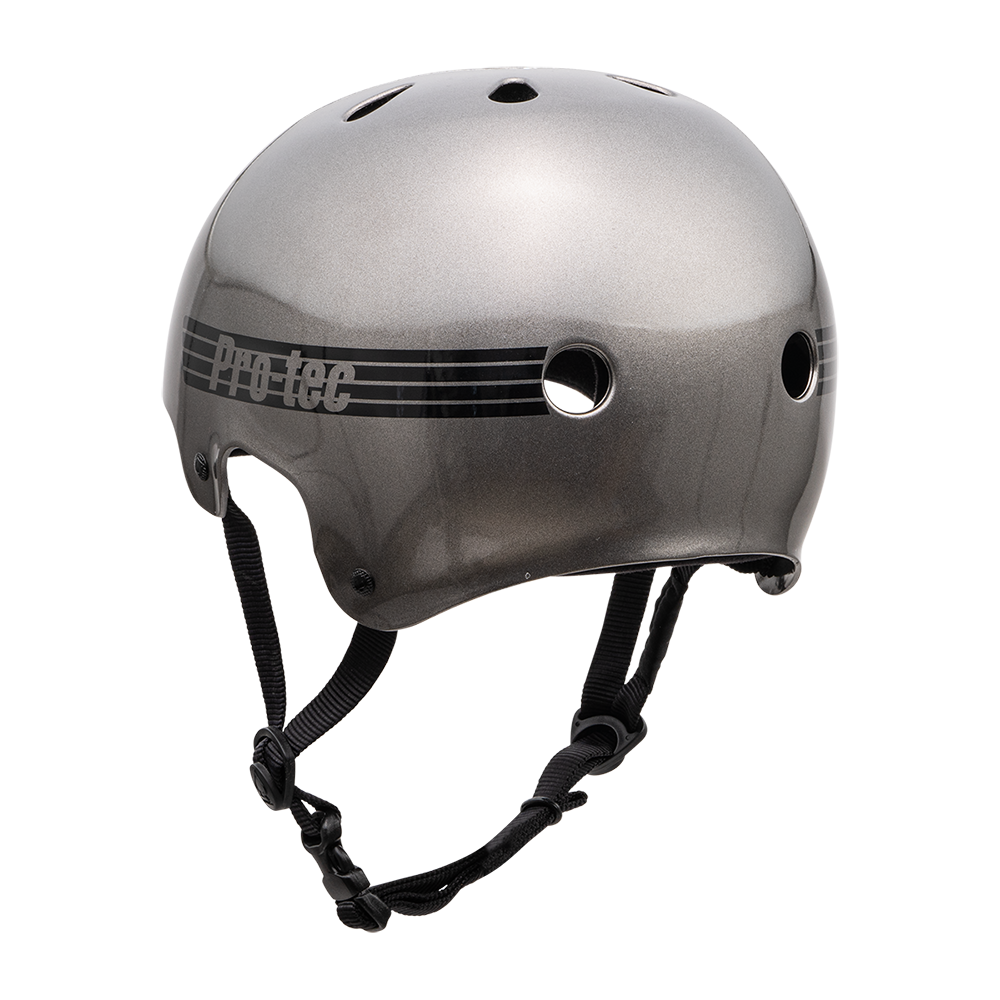 PRO-TEC OLD SCHOOL SKATE HELMET- METALLIC GUN METAL