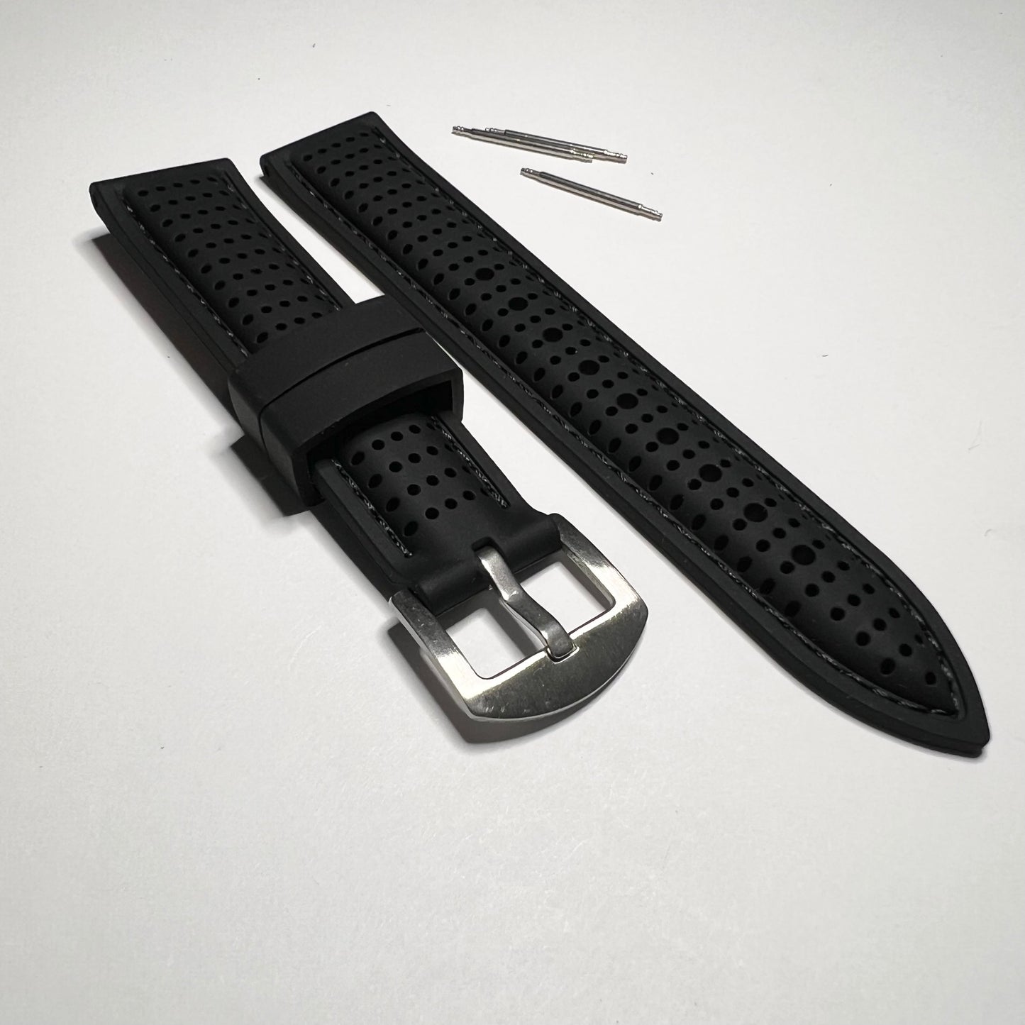 Black Canvas Black Leather Quick Release  20mm Strap