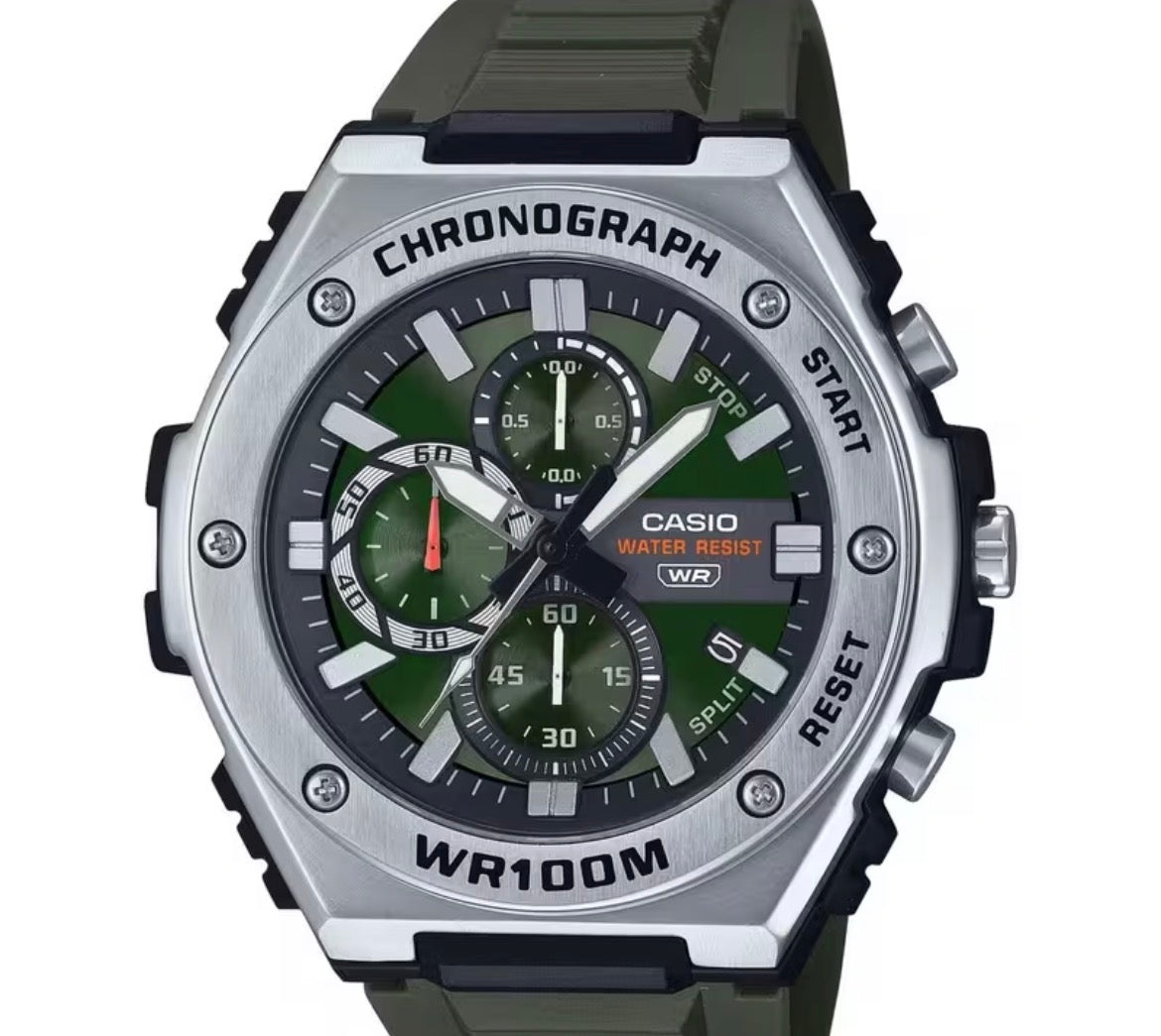 Casio Chronograph Green Dial Watch