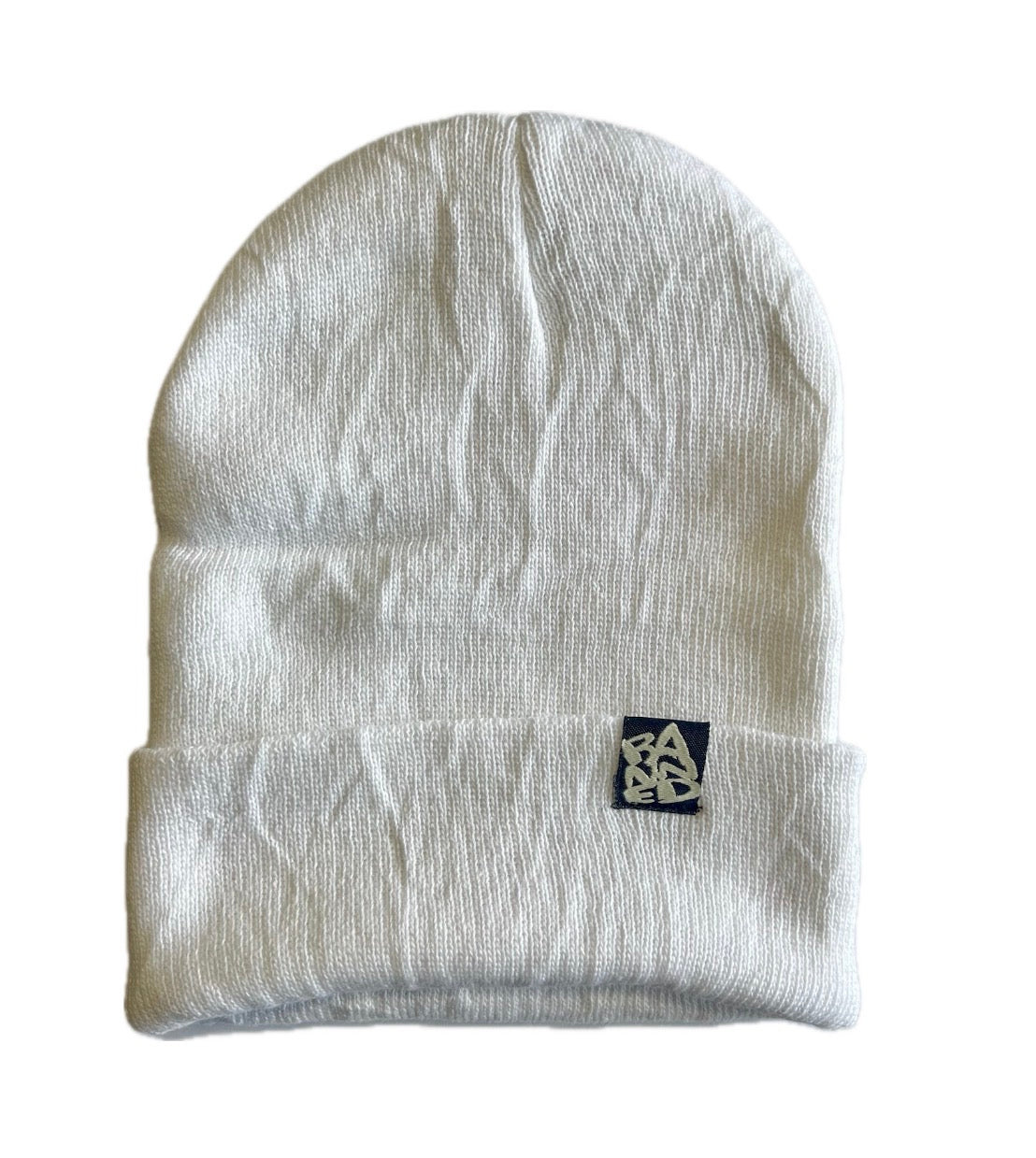 BANNED® White Cuffless Beanie