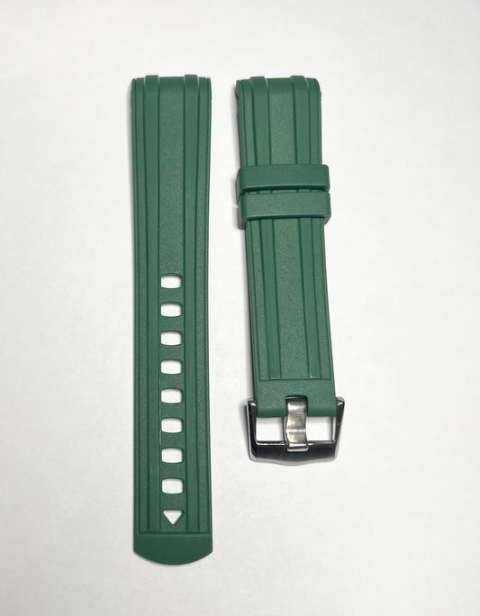 Green Rubber 20mm Retro Strap