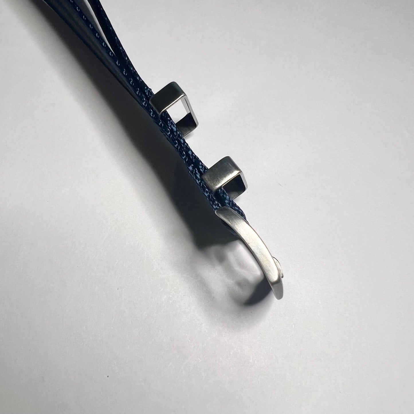 Navy Gray Stripes 22mm Nylon NATO Brushed SS Strap