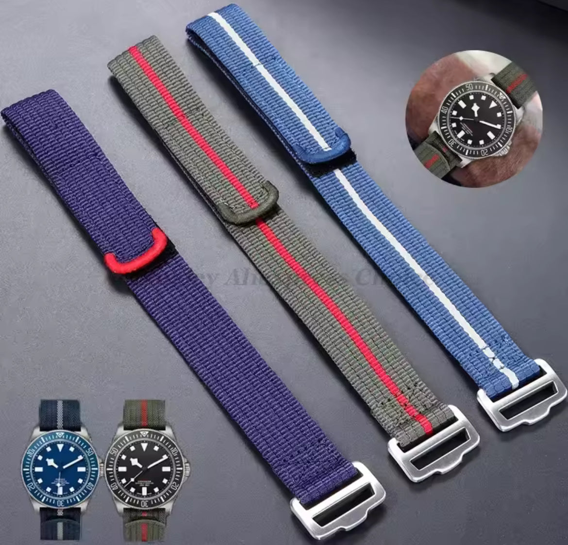 Tudor FXD Navy Blue Red tip 22MM NATO strap