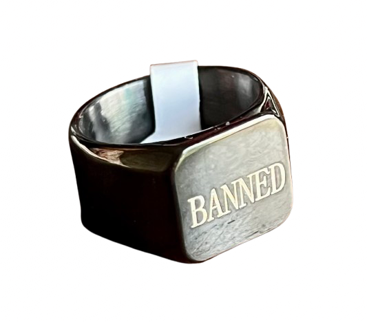 BANNED Capital Black Plated Ring US Size 9