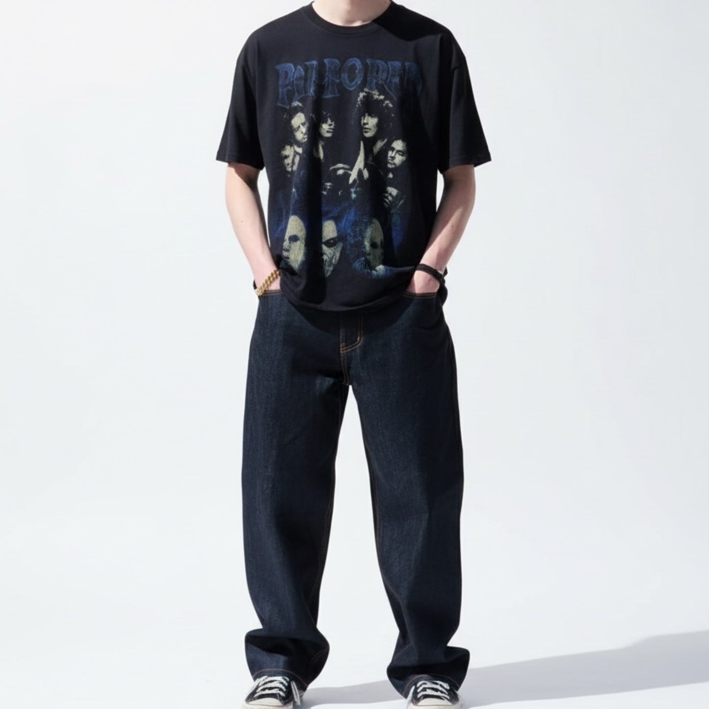 BANNED Baggy Raw Denim Pants