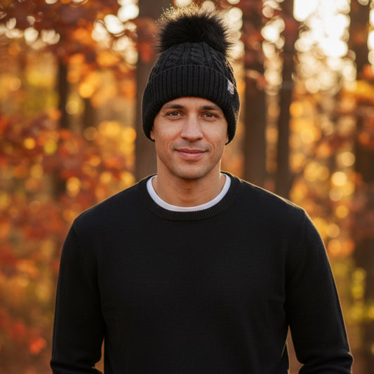 BANNED® Black PomPom Beanie