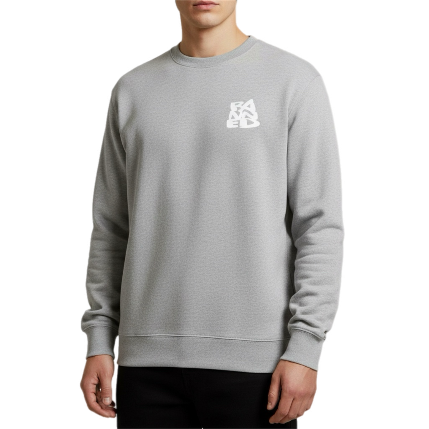 Banned High Desert Tweaker White Stacked Crewneck Sweatshirt