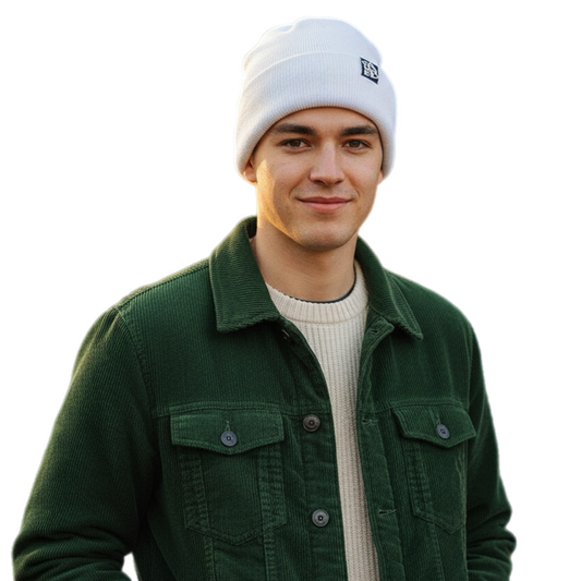 BANNED® White Cuffless Beanie