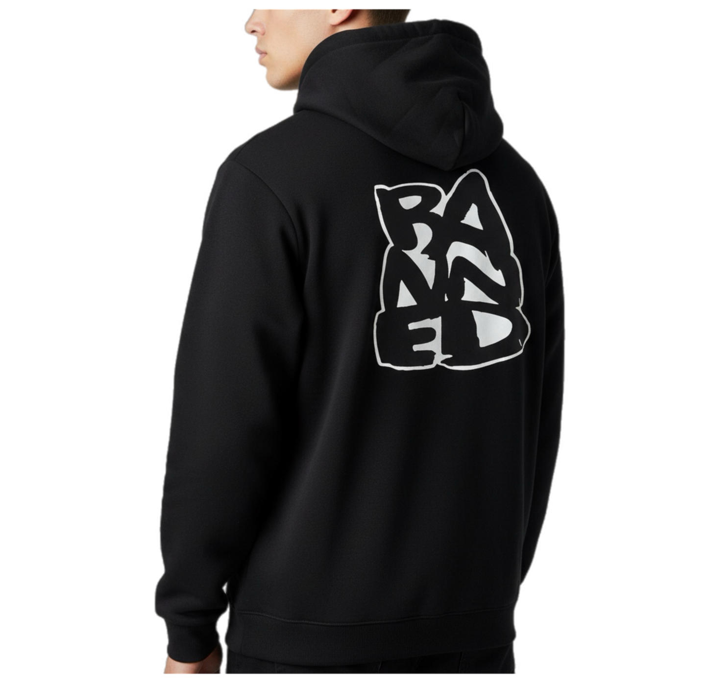 BANNED Stacked Black Pullover Hoodie