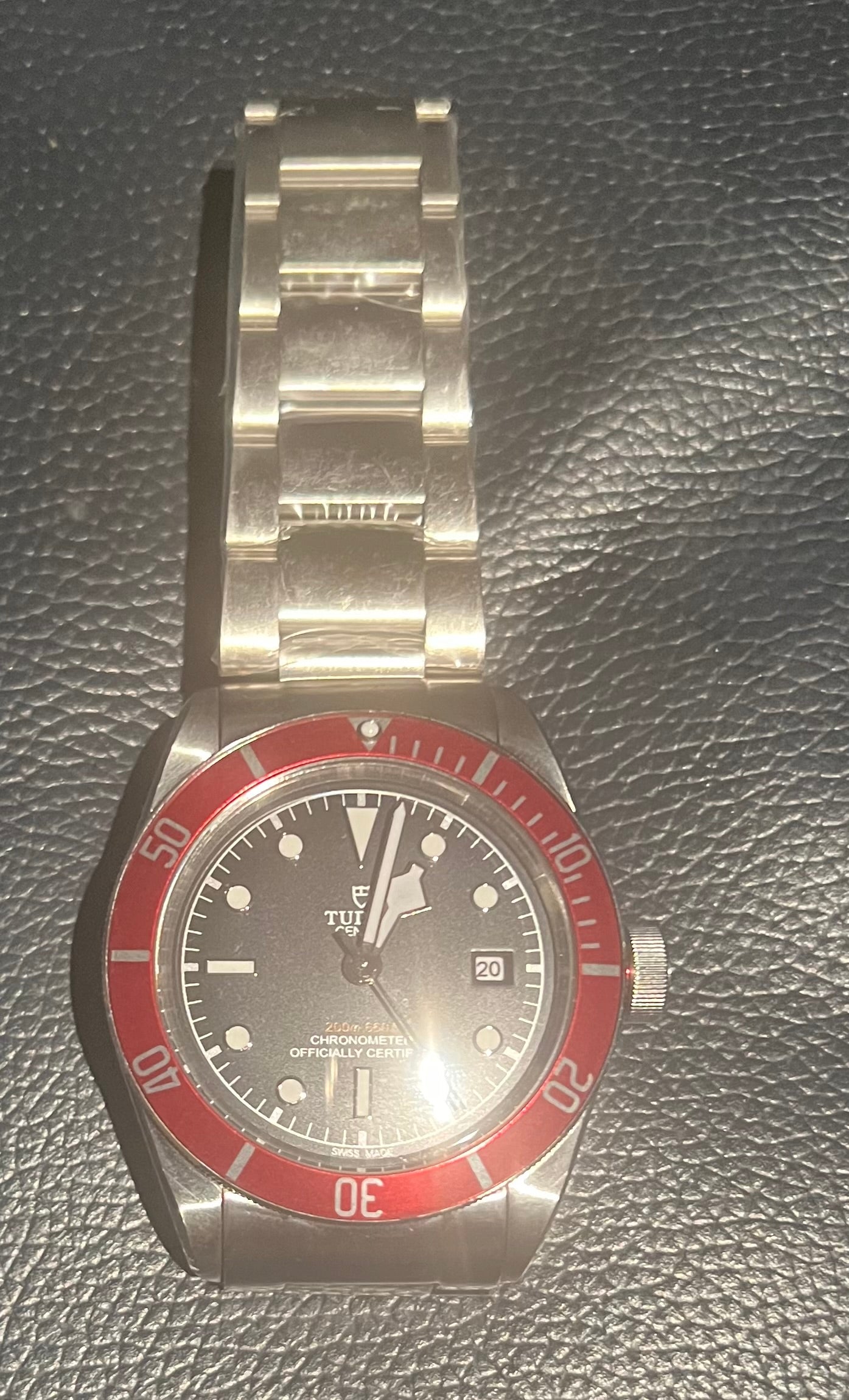 Tudor Tribute Black Bay, Date Diving Red Bezel Stainless Steel Automatic Watch