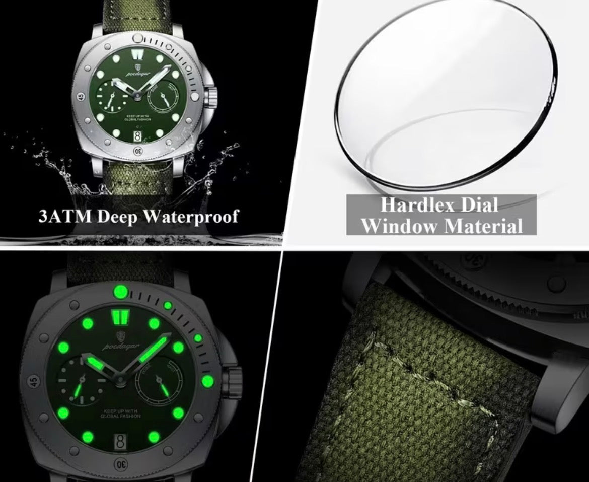 Panerai Submersible Style Diving Green Dial 42mm Watch